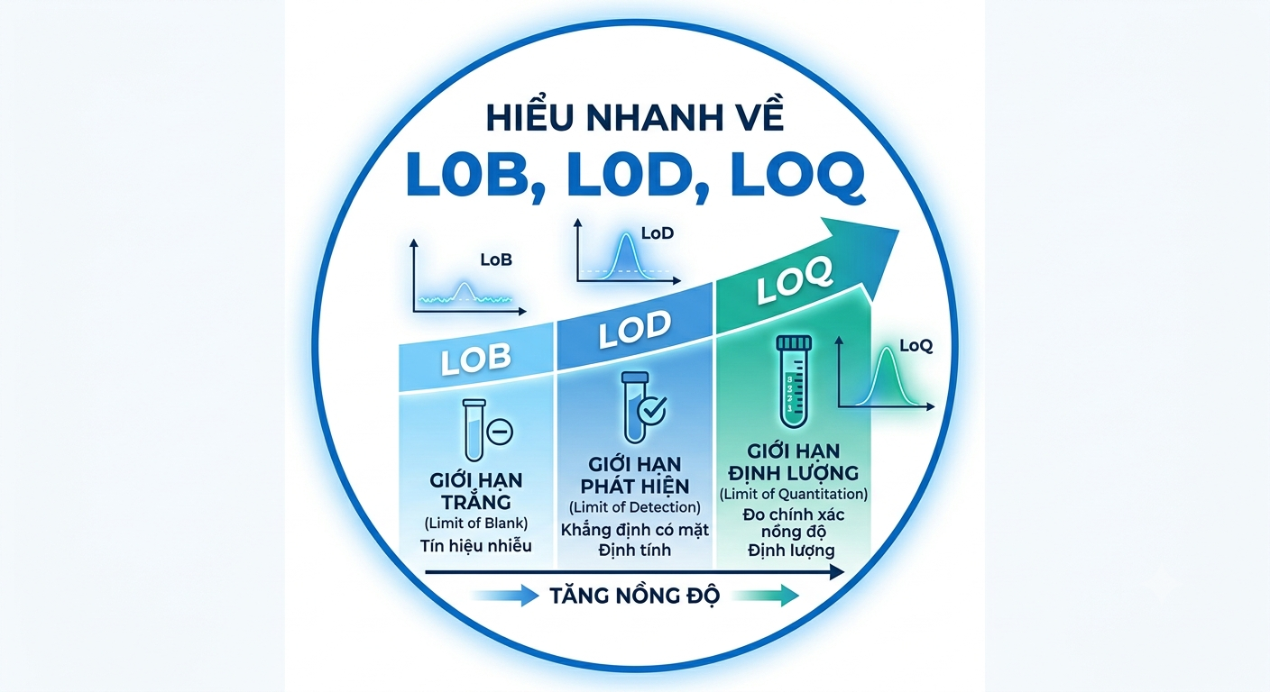 LOB, LOD, LOQ: Hiểu nhanh và ứng dụng trong xác nhận phương pháp xét nghiệm